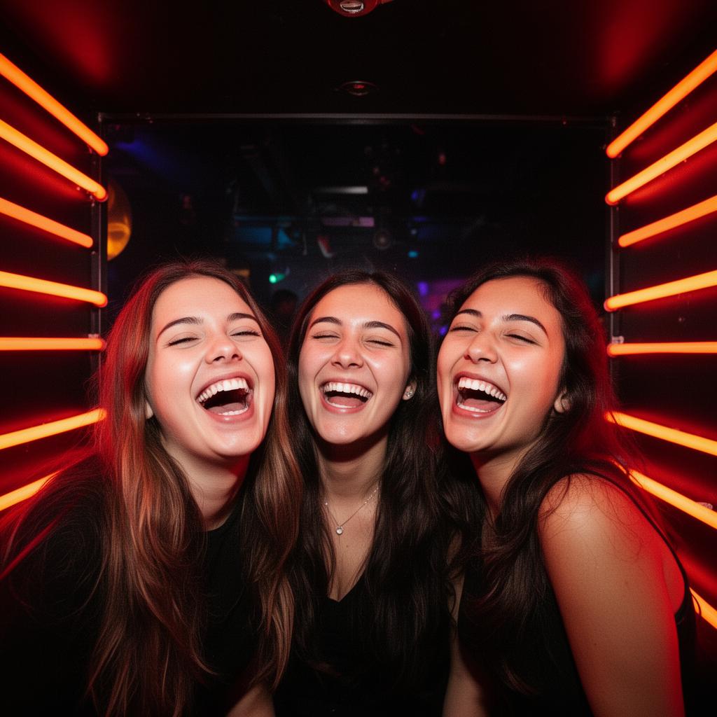 Guests having fun in the photo booth
