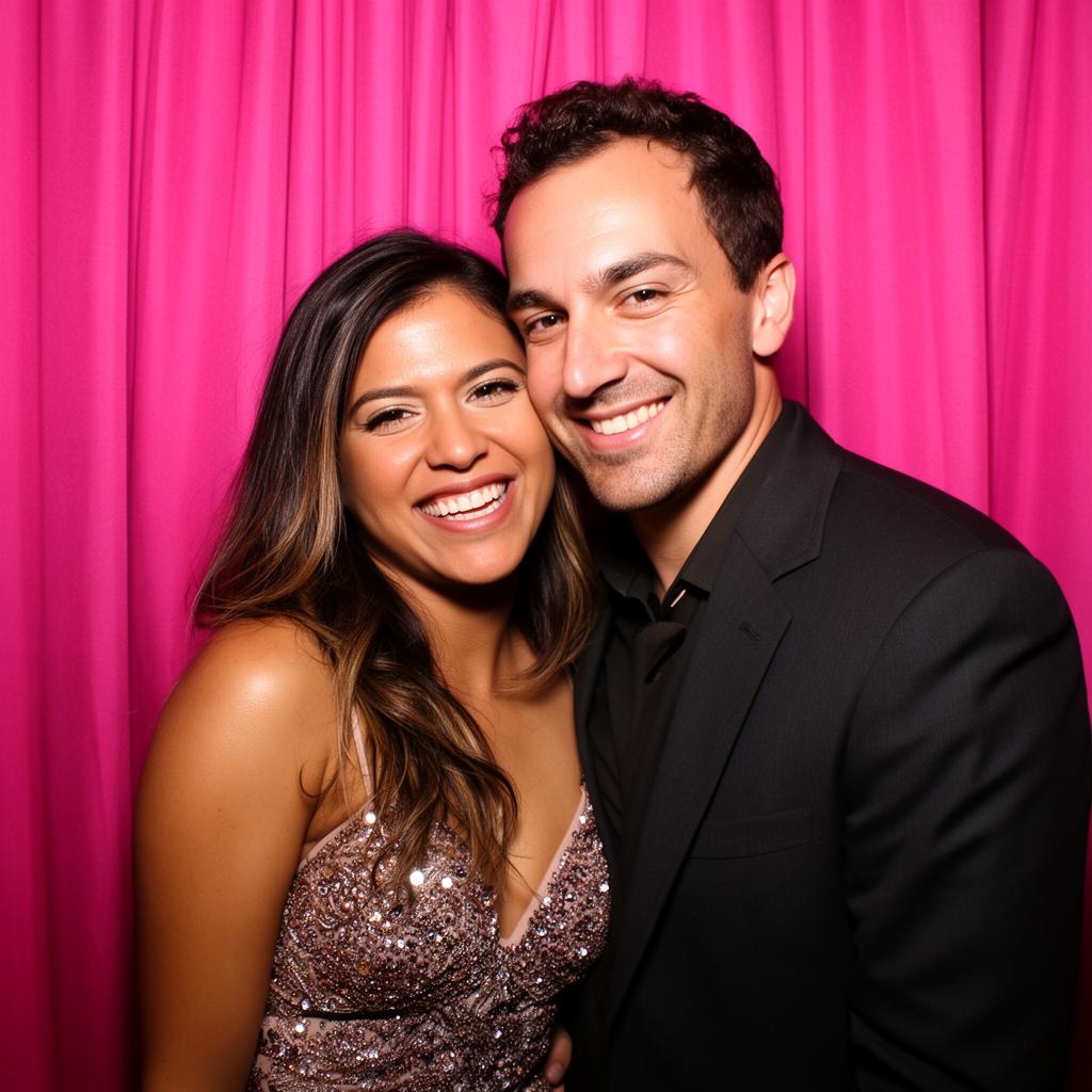 Guests having fun in the photo booth