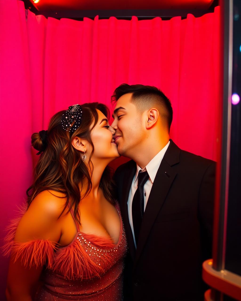 Guests having fun in the photo booth